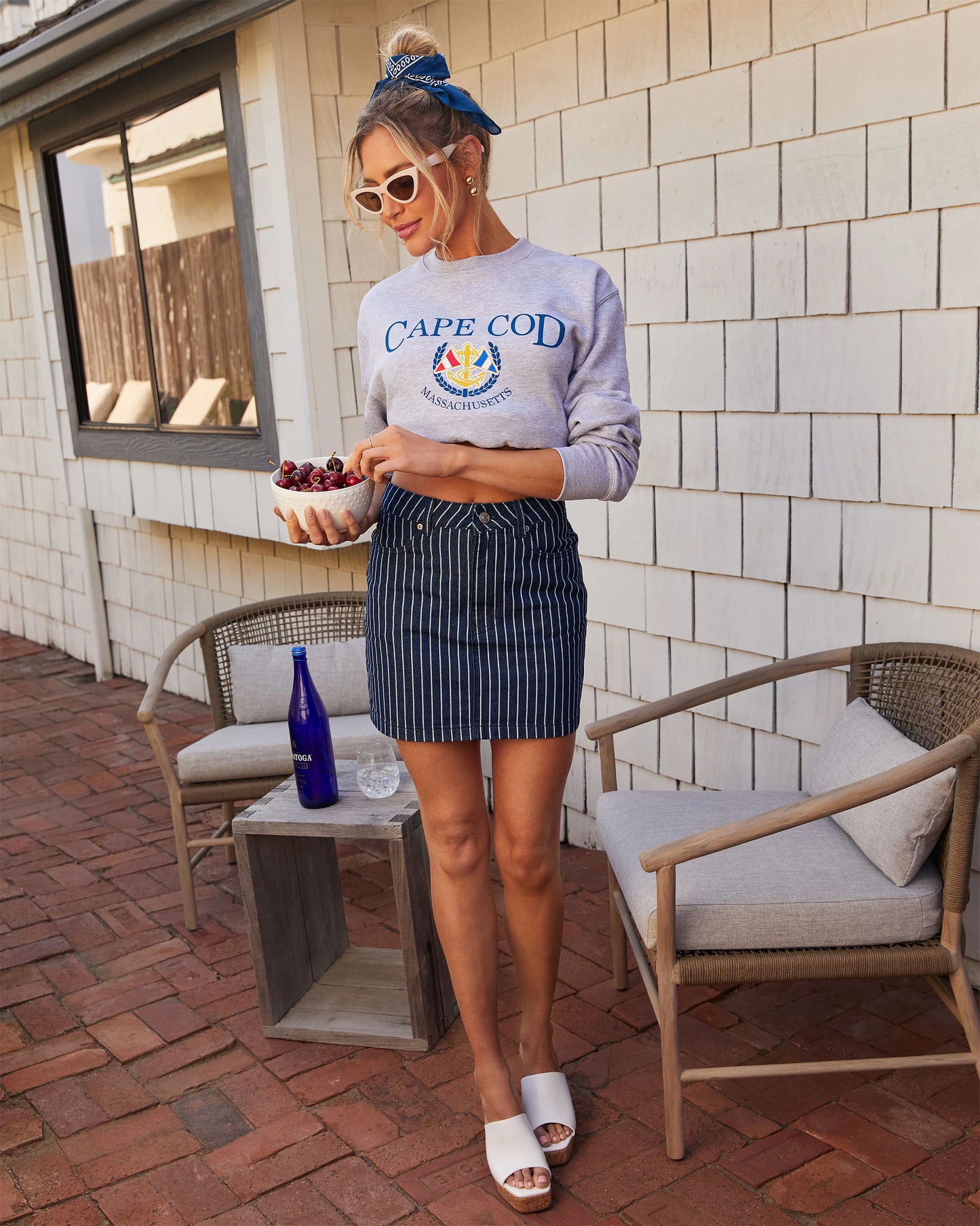 Cheyenne Striped Denim Mini Skirt