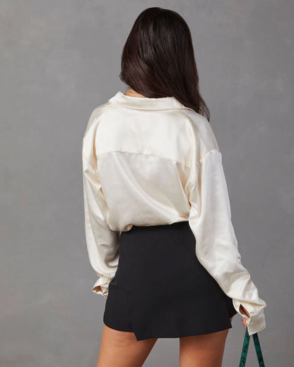 Kielan Satin Button Down Top