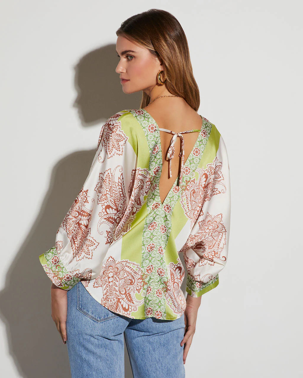 Laura Abstract Printed Long Sleeve Top