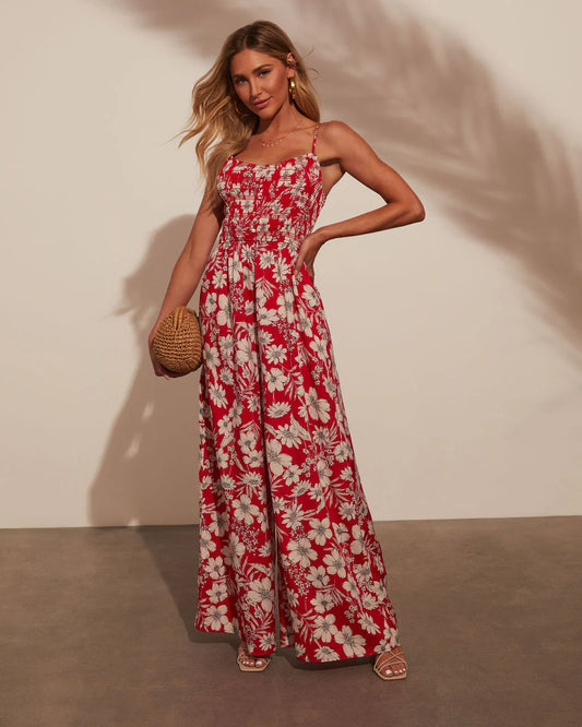 Willa Floral Print Wide Leg Jumpsuit