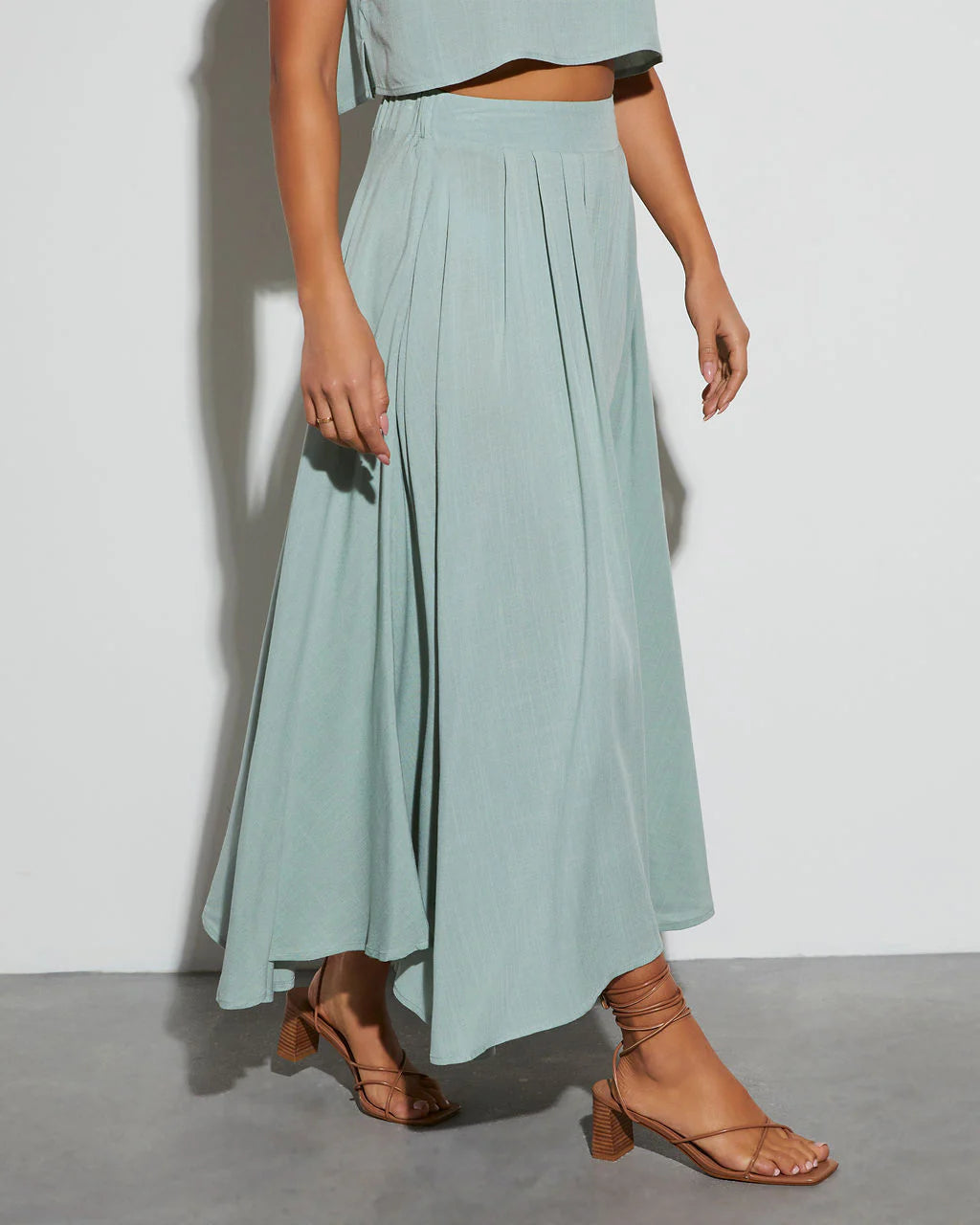 Fresh Breeze Asymmetrical Hem Maxi Skirt