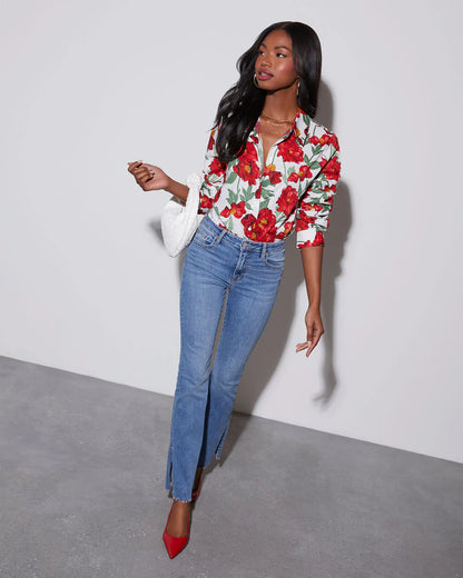 Sylvia Floral Button Down Top