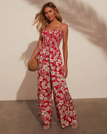 Willa Floral Print Wide Leg Jumpsuit