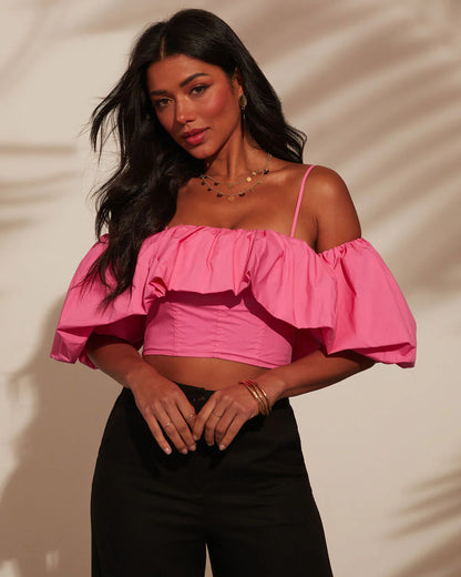 Marbella Off the Shoulder Crop Top