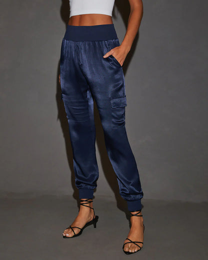 Luxe Look Satin Pocketed Joggers