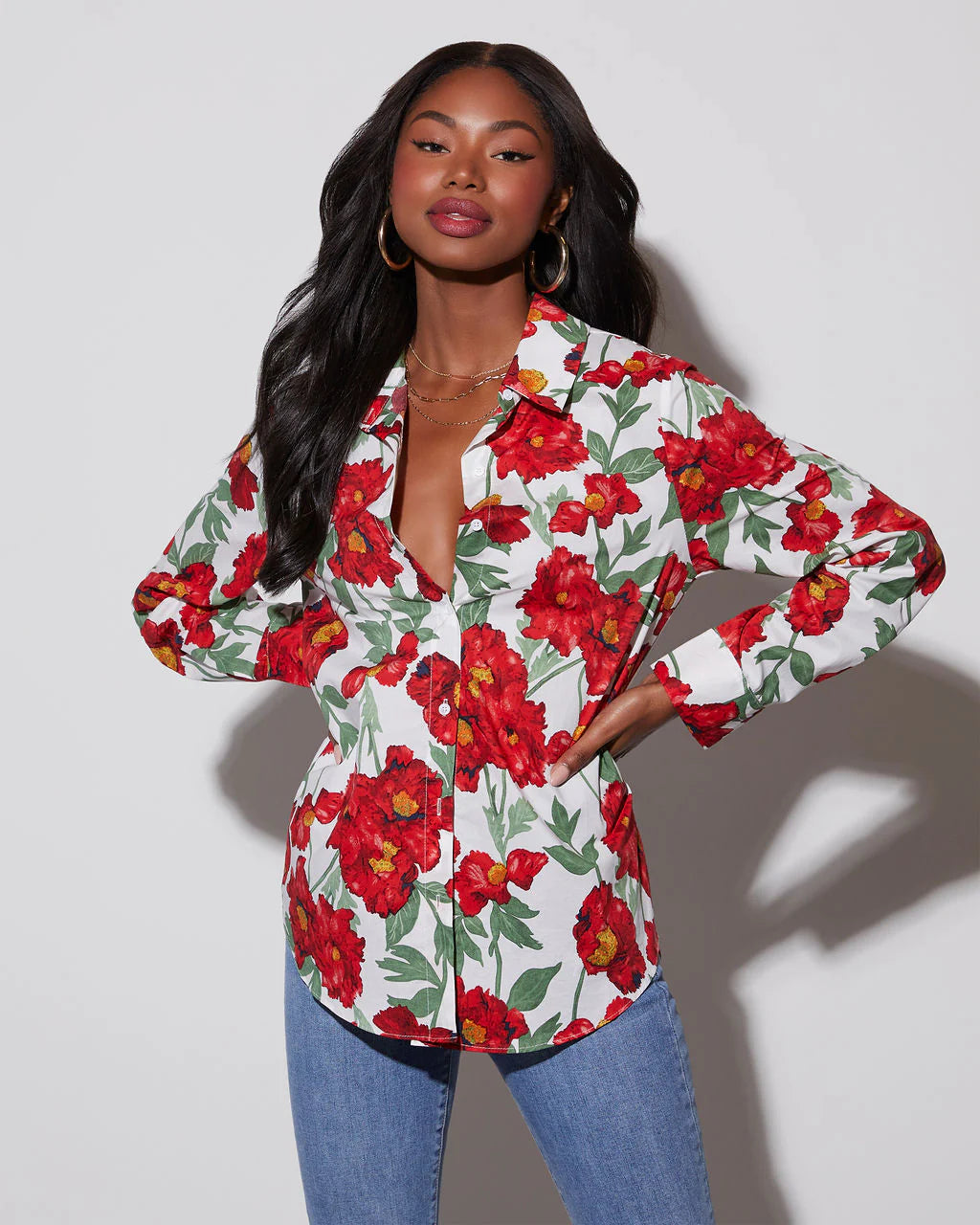 Sylvia Floral Button Down Top