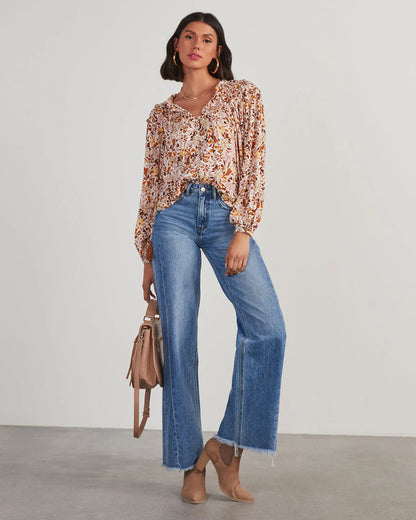 Frances Floral Peasant Blouse