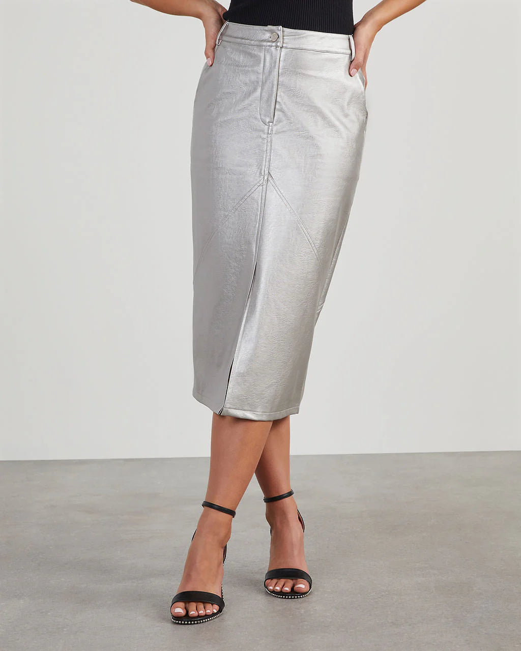 Lunar Metallic Midi Skirt