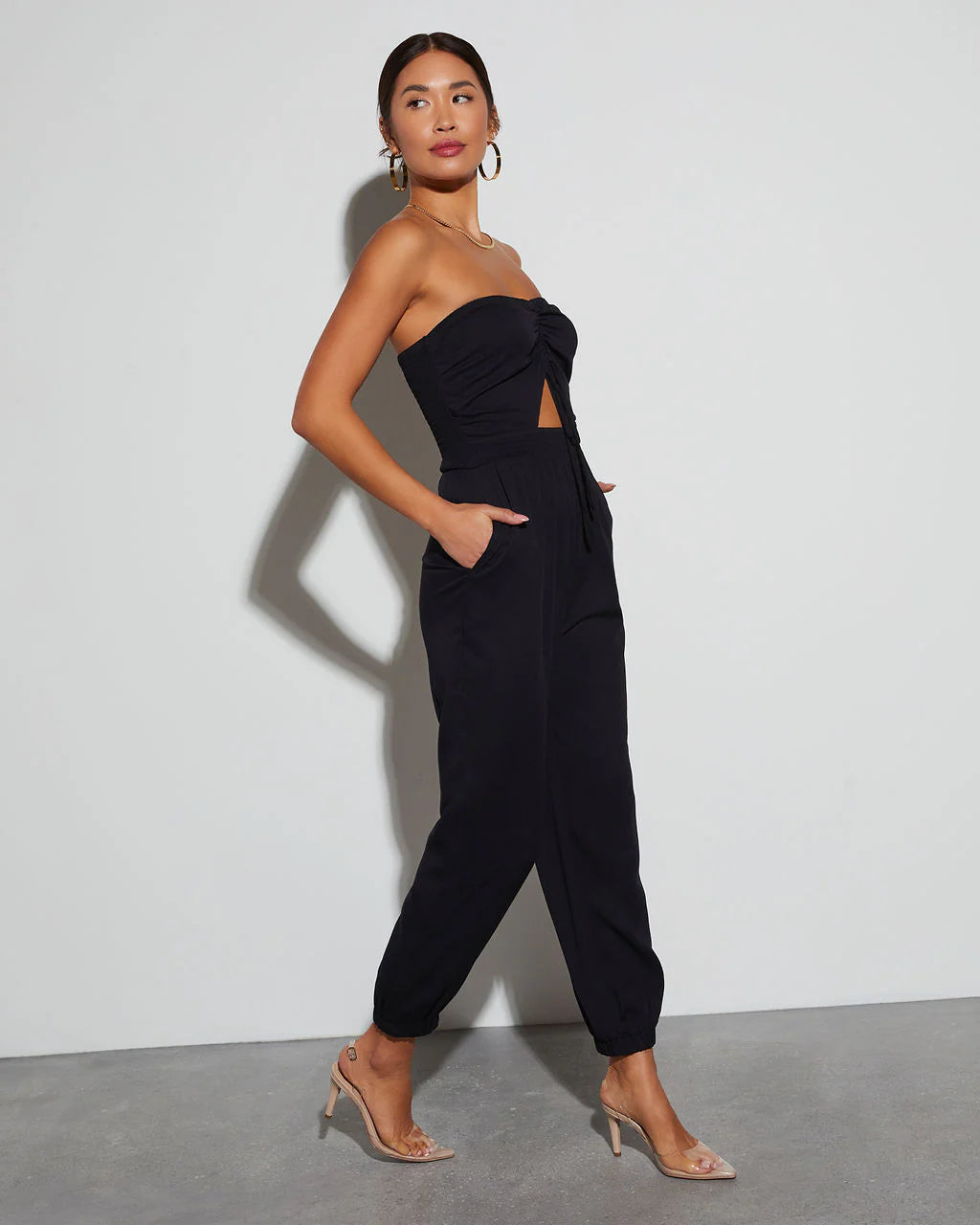 Francine Pocketed Strapless Cutout Jumpsuit