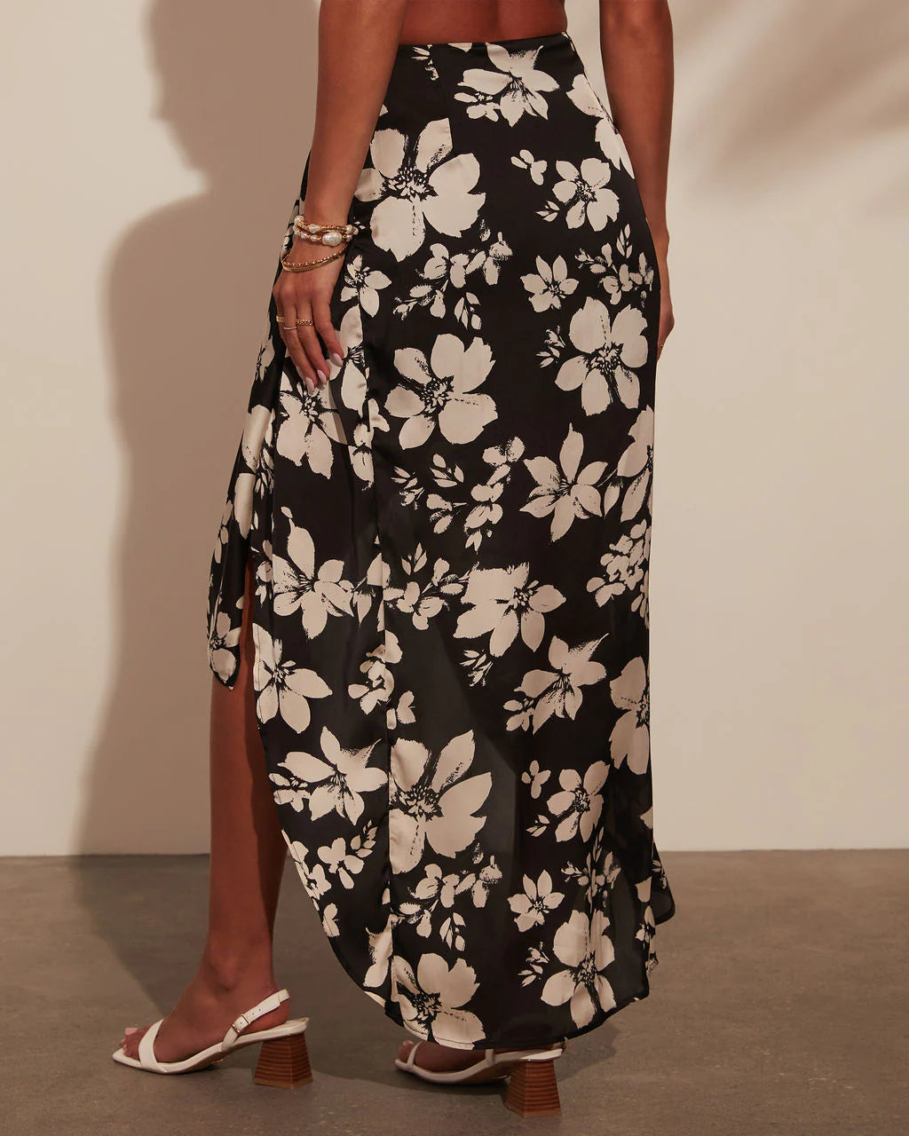 Paola Printed Wrap Midi Skirt