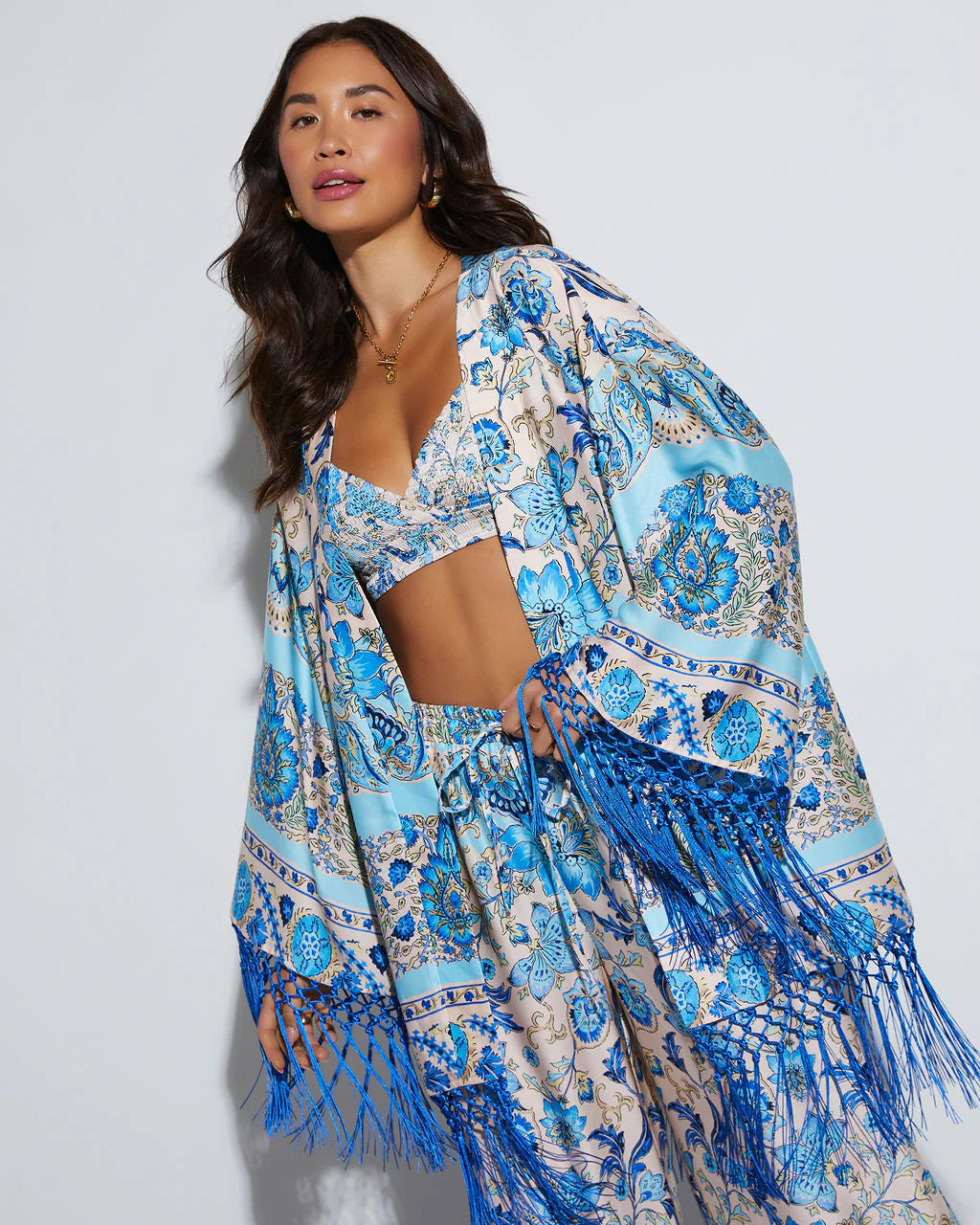 Alani Paisley Fringe Kimono