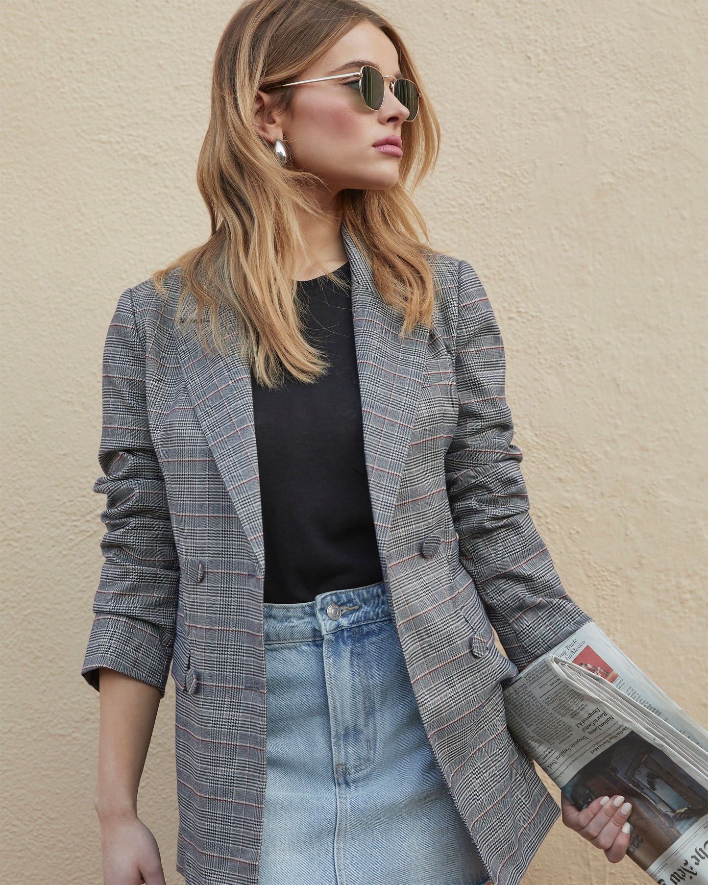 Danny Oversized Plaid Blazer