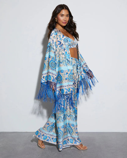 Alani Paisley Fringe Kimono