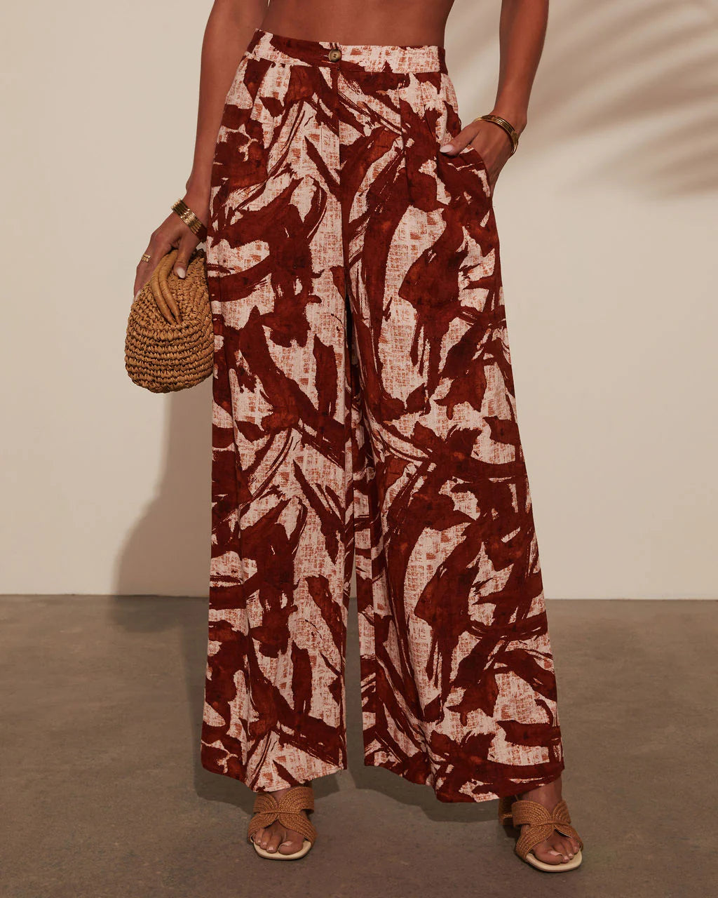 Madrid Wide Leg Printed Pants