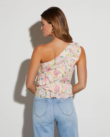 Tiana Floral One Shoulder Top