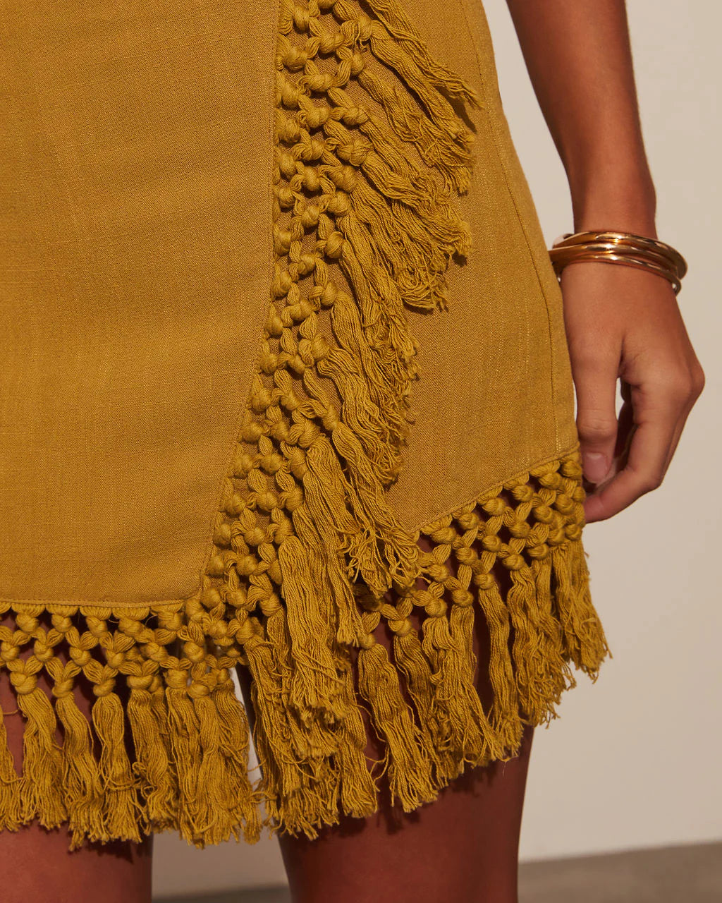 Madrid Tango Wrap Fringe Mini Skirt