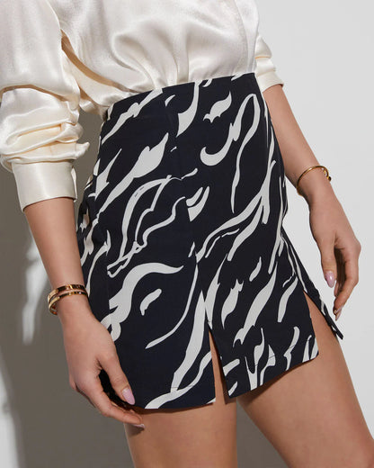 Neema Marble Print Mini Skirt