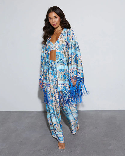 Alani Paisley Fringe Kimono